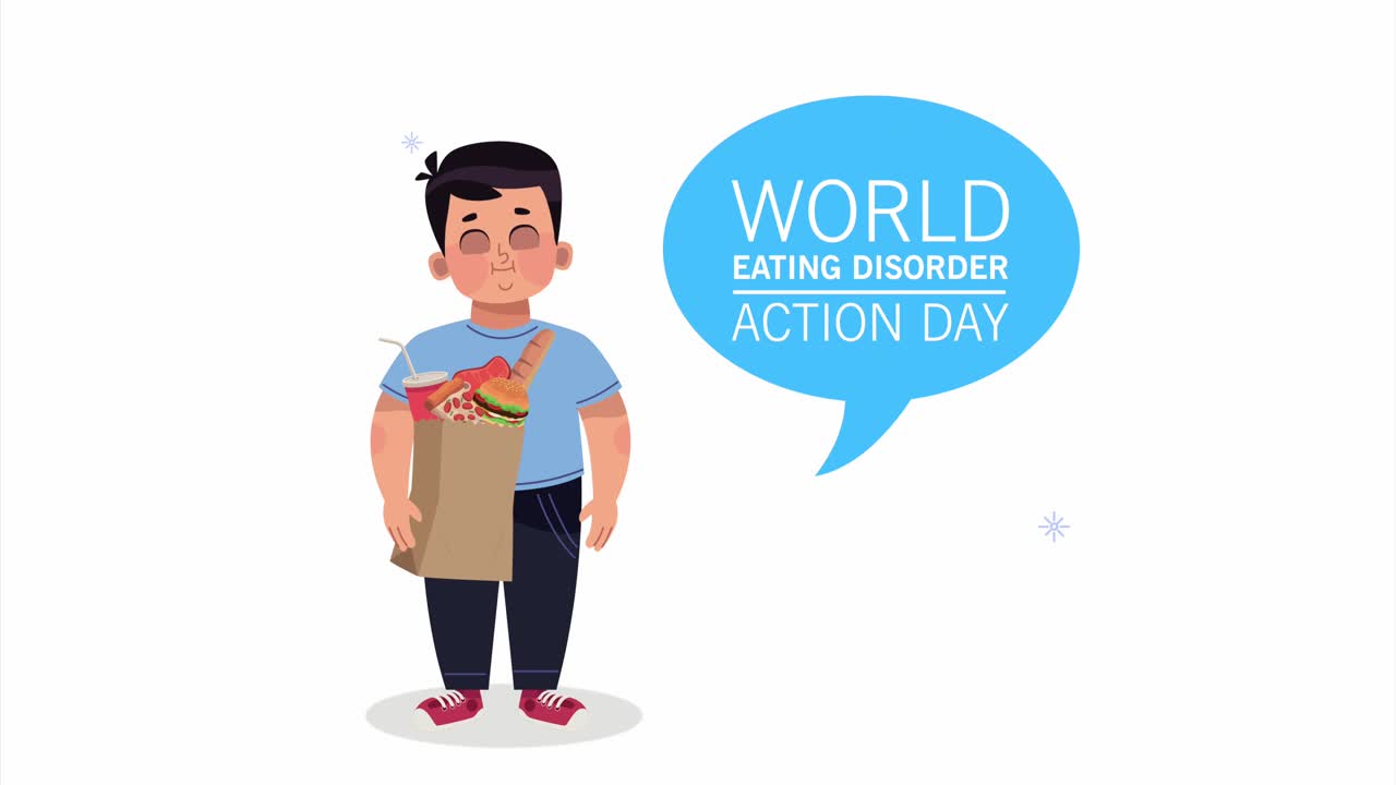 world eating disorder lettering animation