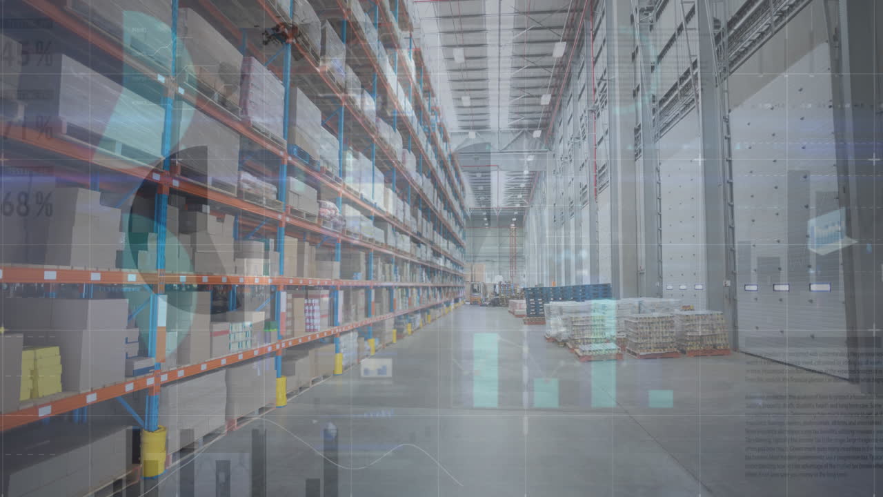 倉庫上での財務データ処理のアニメーション