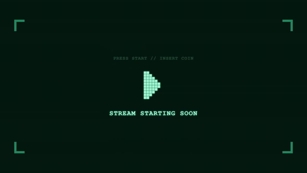 Schermata "Lo streaming sta per iniziare" in stile arcade retrò
