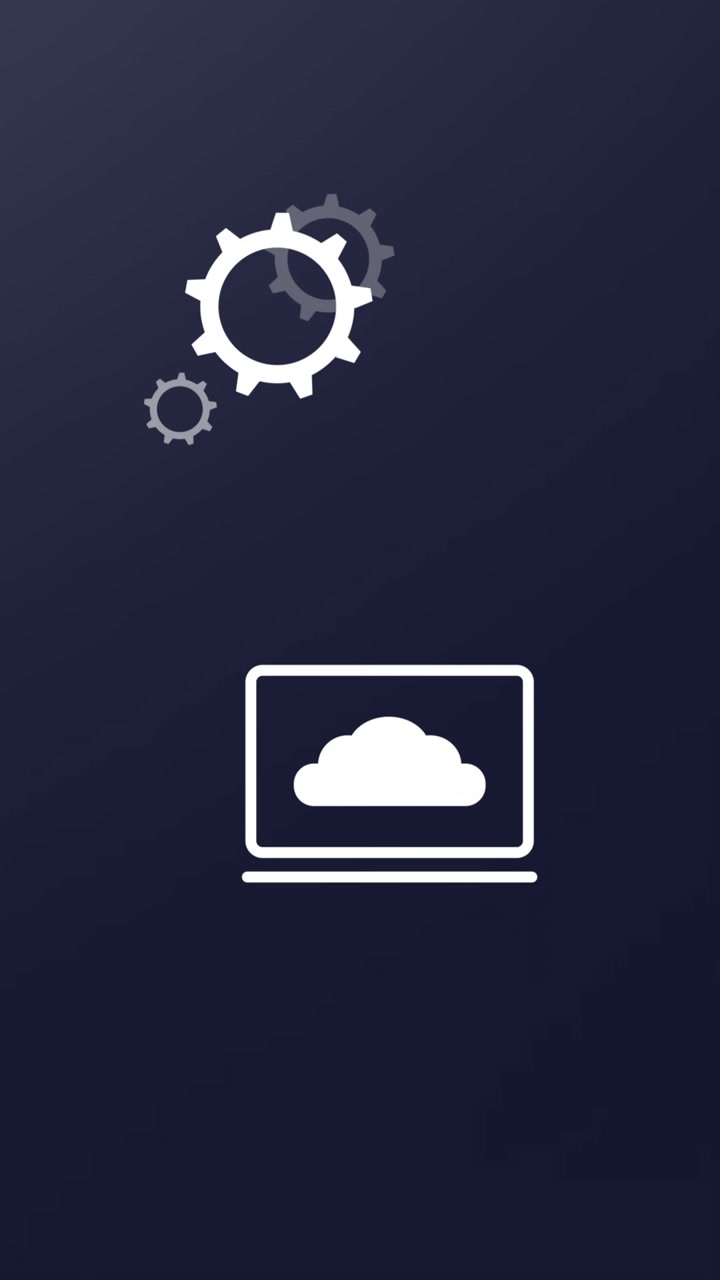 Animation of business icons on black background