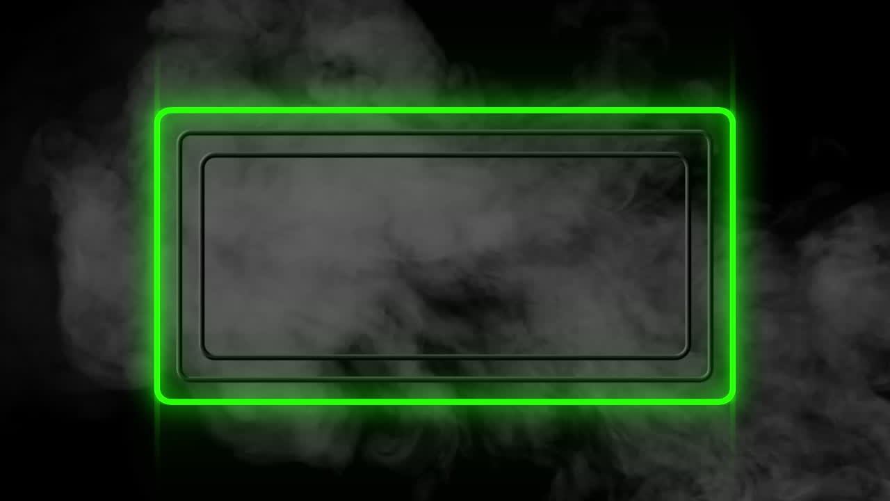 signo de marco de neón con humo