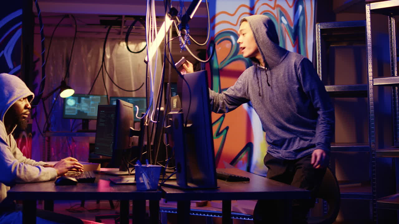 los hackers suben el guión de ataque ddos en el ssd.