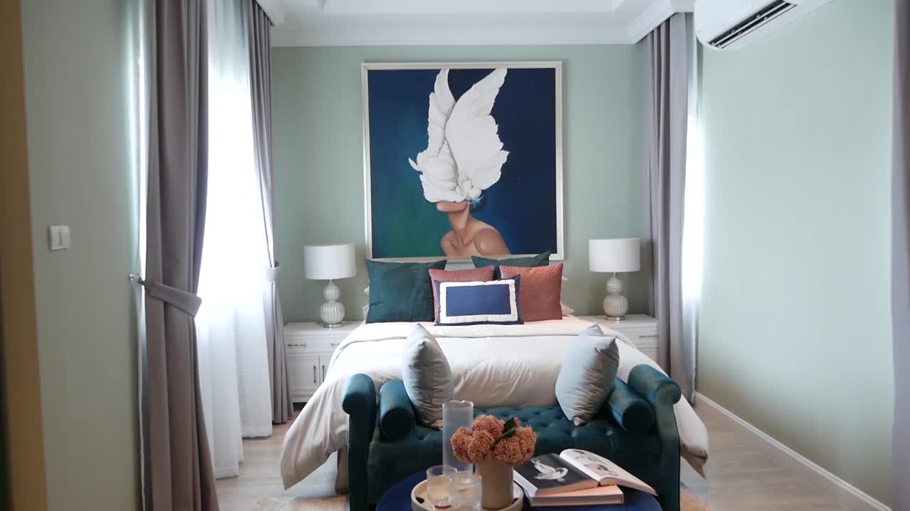 dormitorio con muebles elegantes y con estilo diseño de interiores