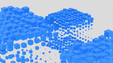 추상적인 3d 블루 큐브의 렌더링