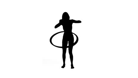 Silueta-De-Una-Mujer-Con-Un-Hula-hoop