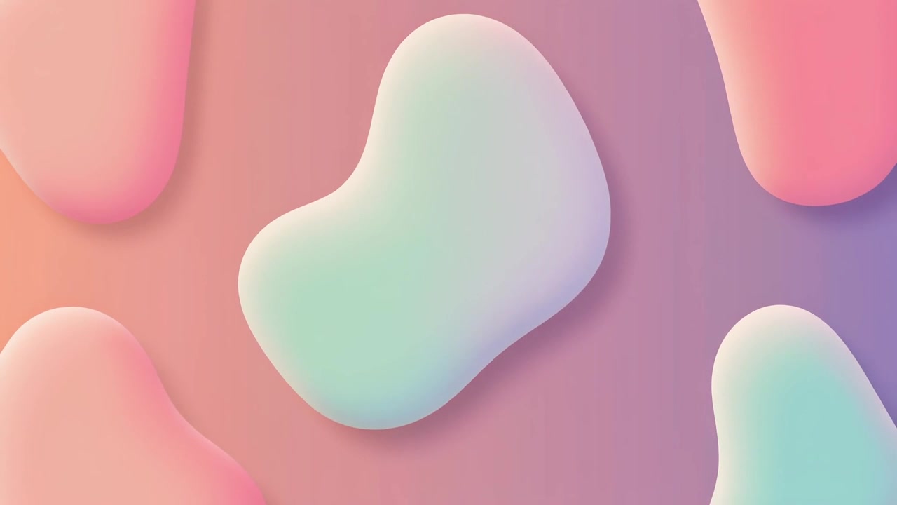 Abstract Motion Background with Floating Pastel Liquid Shapes