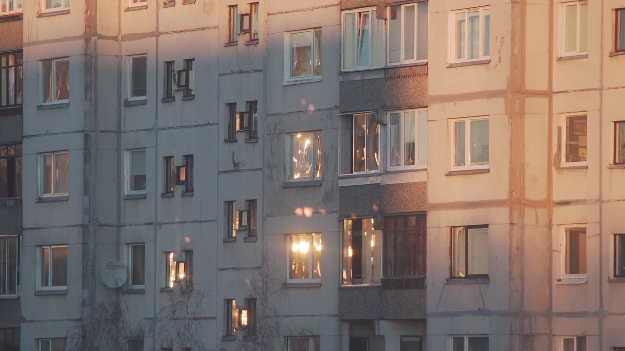 romantic sunset reflection on the block