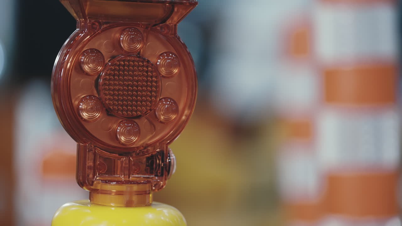 Close-up of a Traffic Cone Light