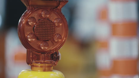close-up of a traffic cone light