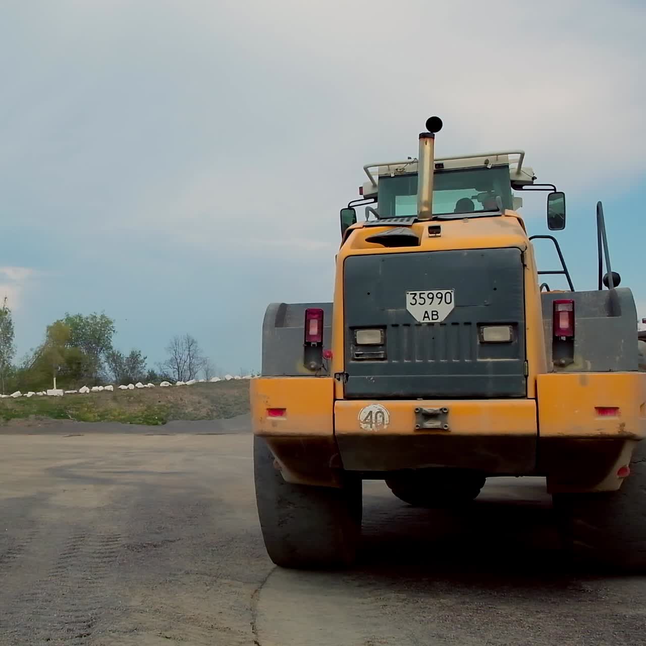 Industrial machinery working at quarry