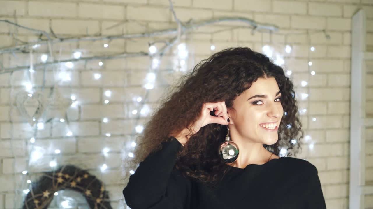 Woman with Christmas toy. Young woman with toy for Christmas tree