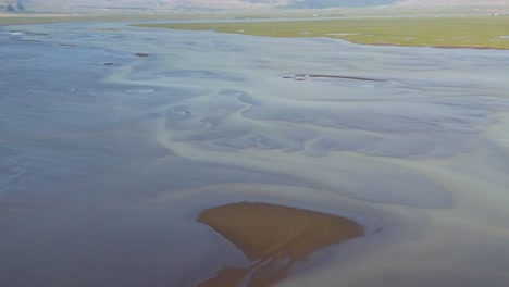 Dramatic-View-Of-River-Patterns-From-Melting-Glacier-At-Olfusa-River-In-Southern-Iceland