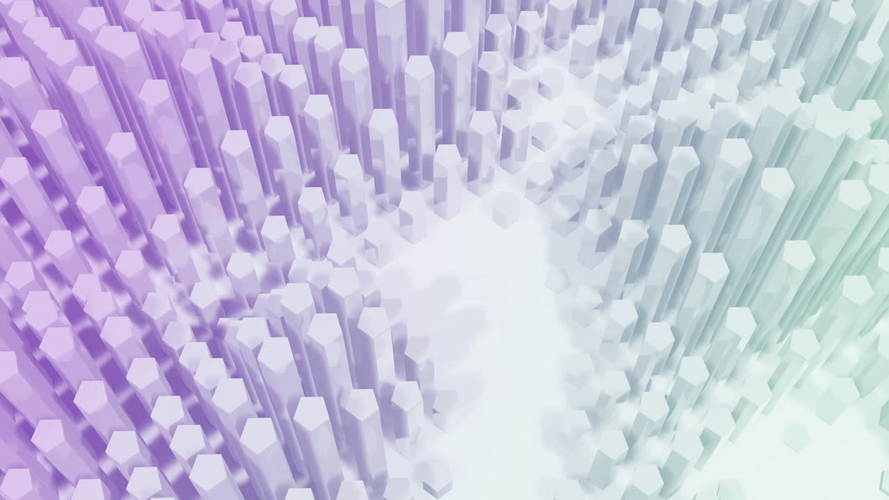 Animazione di forme 3D in movimento su sfondo bianco
