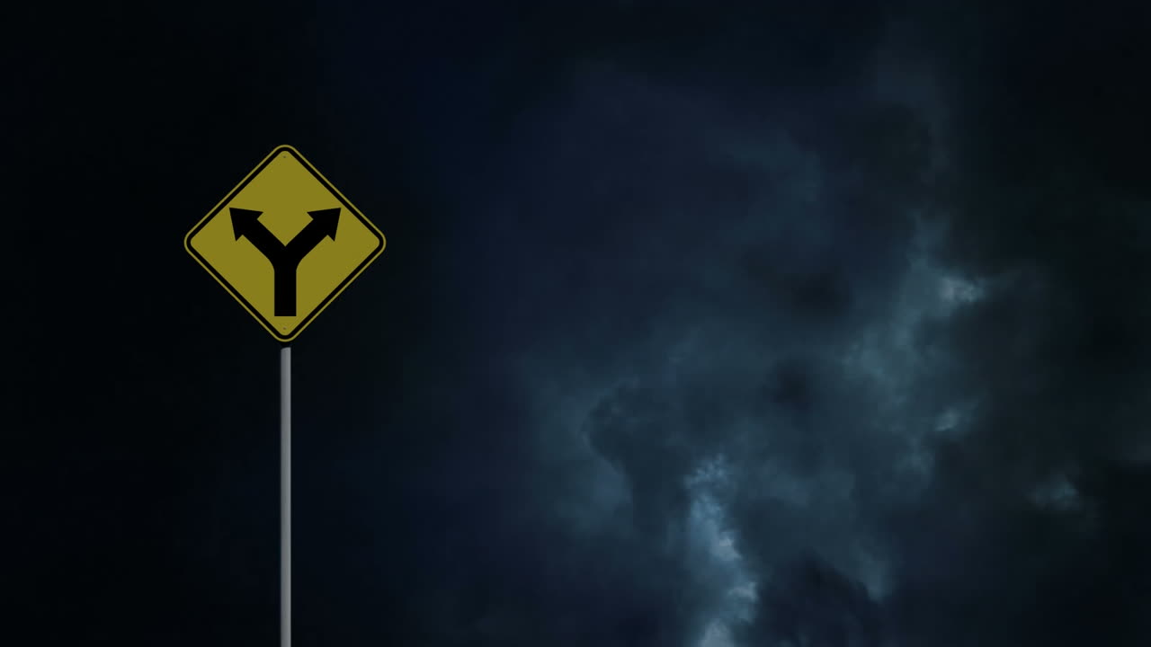 천둥과 도로 표지판