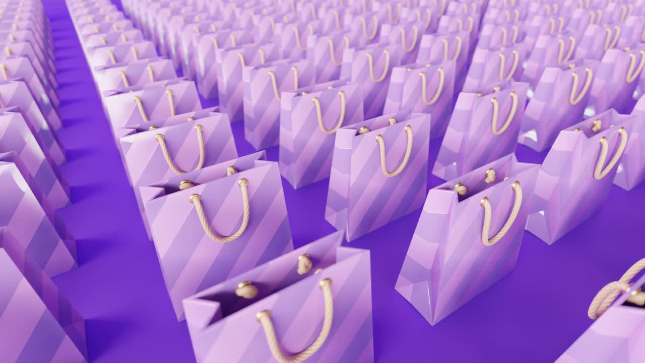 선물 가방 3d 동적 애니메이션 소비주의 개념