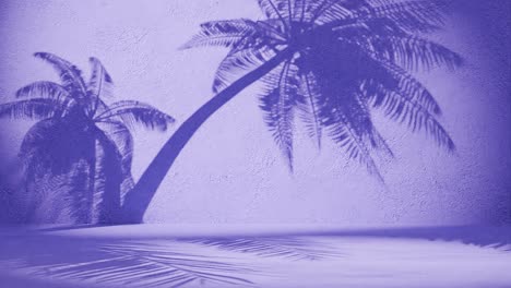 palm tree shadows on a textured purple wall