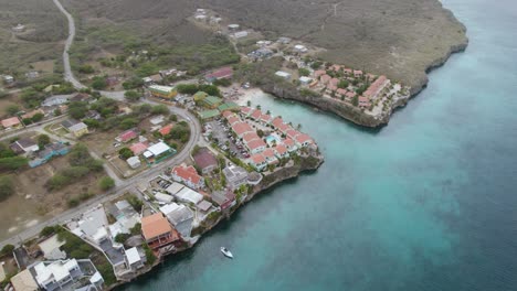 aerial orbit over the playa lagun in curacao