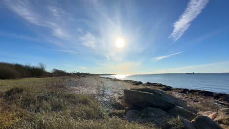 empty beach near calm ocean