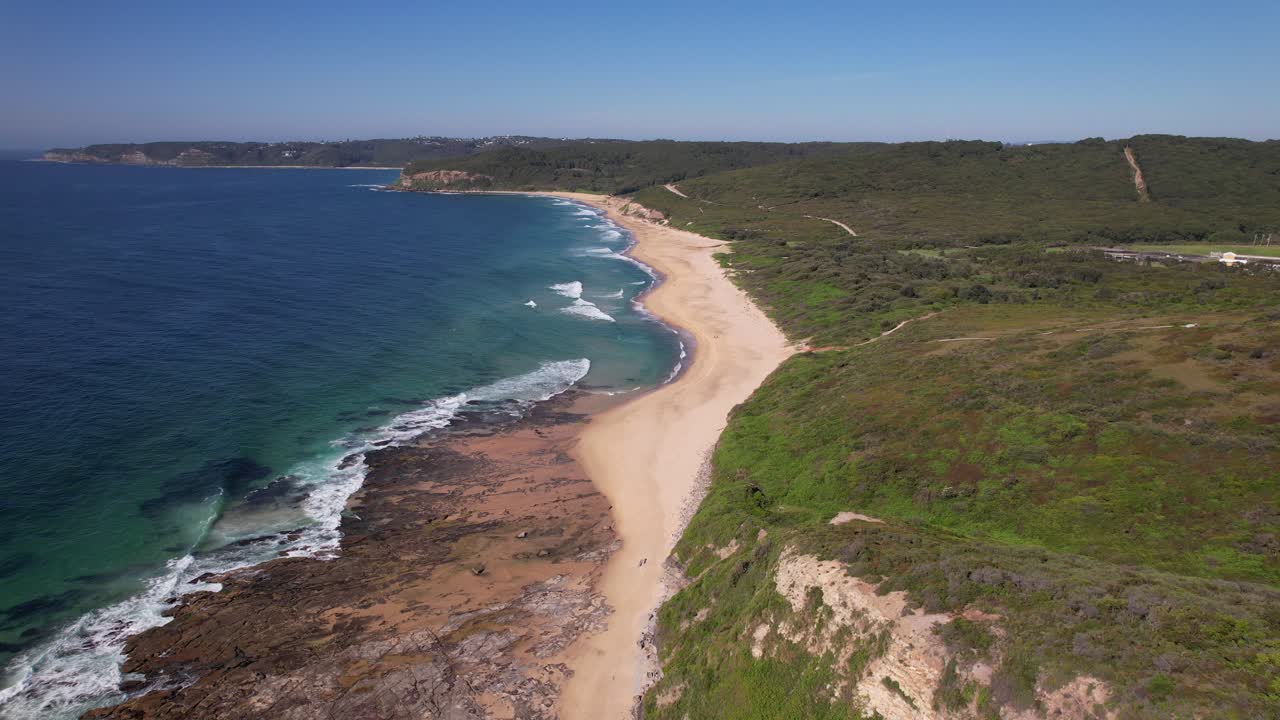 Glenrock Beach And Lagoon, Merewether Lookout In New South Wales, Australia - Aerial Shot