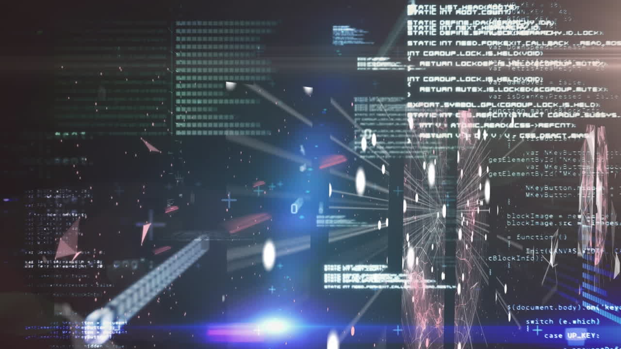 바이너리 코딩을 통한 데이터 처리 및 연결 네트워크의 애니메이션