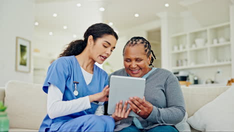 tablet, mature patient woman