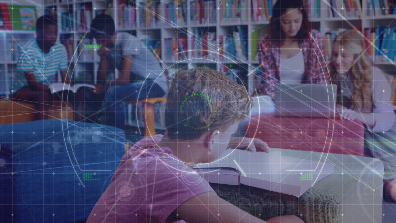 animación de conexiones en diversos estudiantes que aprenden en conexiones