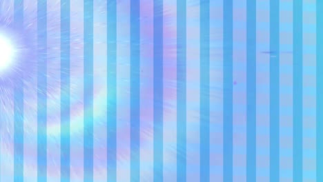 digital animation of spot of light and lens flare against stirpes on blue background