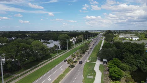 light traffic on manatee avenue causeway going back to bradenton, florida from holmes beach