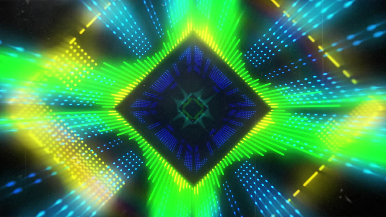 Animazione di forme di diamante luminose
