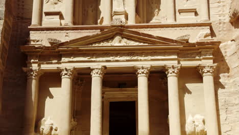 facade of the treasury in petra, jordan