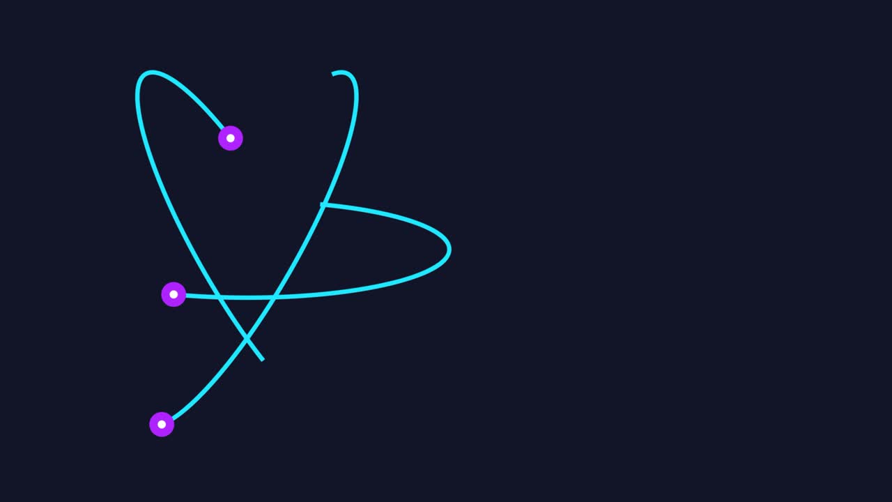 movimiento de átomo giratorio. animación de bucle sin costuras