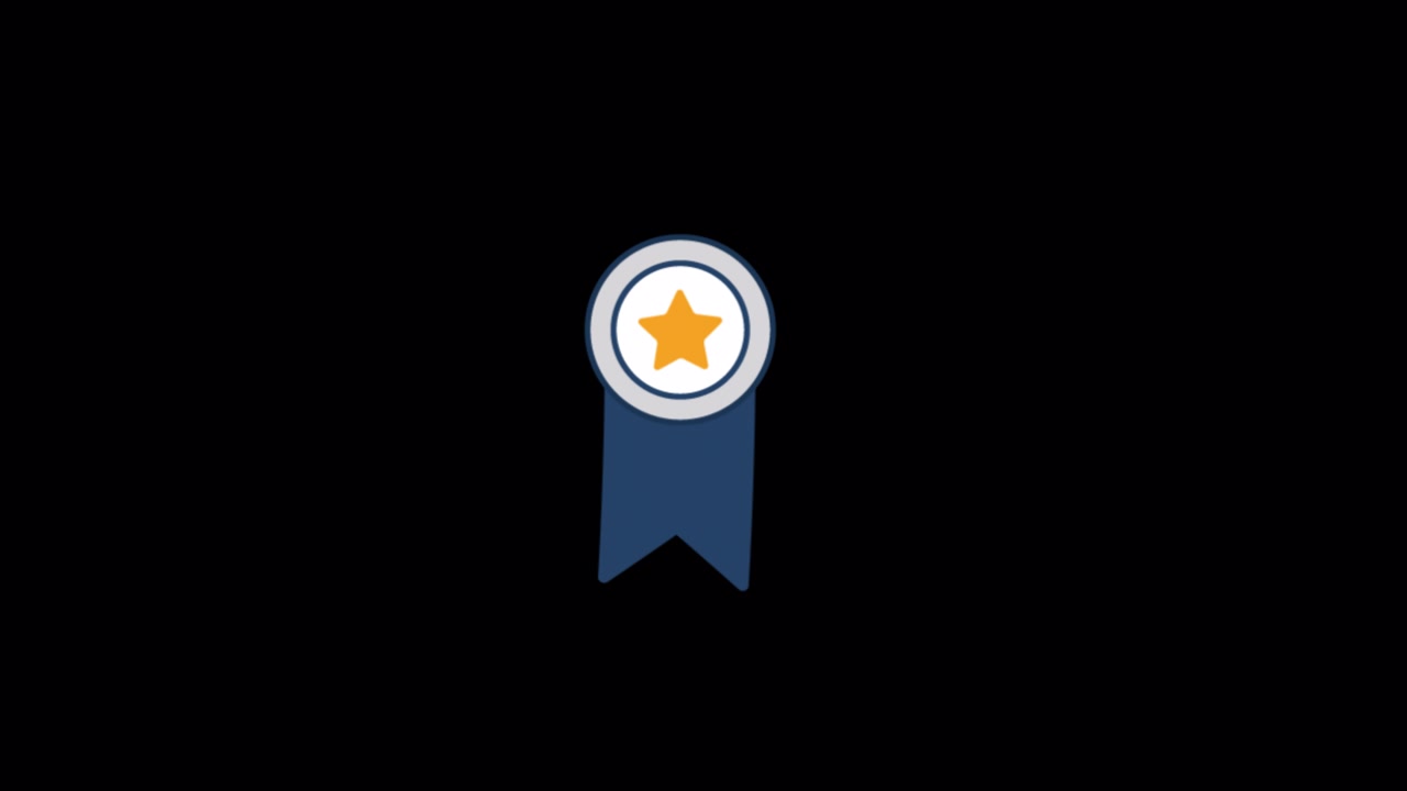 Animated Star Badge Icon with Ribbon