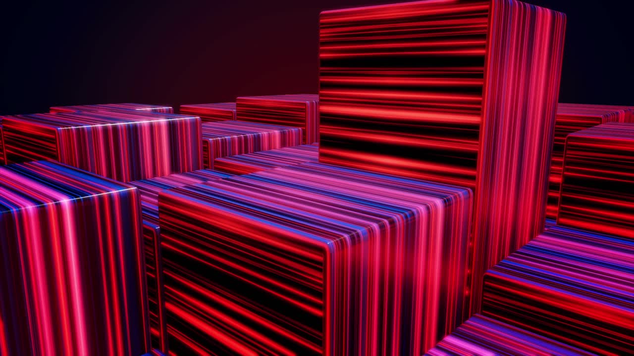 Abstract Neon Cubes