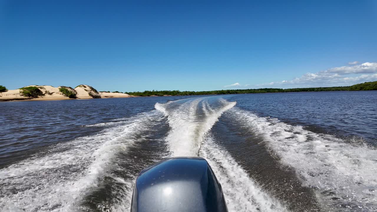 Tur Perahu di Tutoia, Maranhao, Brasil. Lanskap Delta Parnaiba. Perjalanan Pesiar. Tur Perahu di Tutoia, Maranhao, Brasil. Delta Safari Amerika. Cakrawala Hutan Bakau. Delta Parnaiba