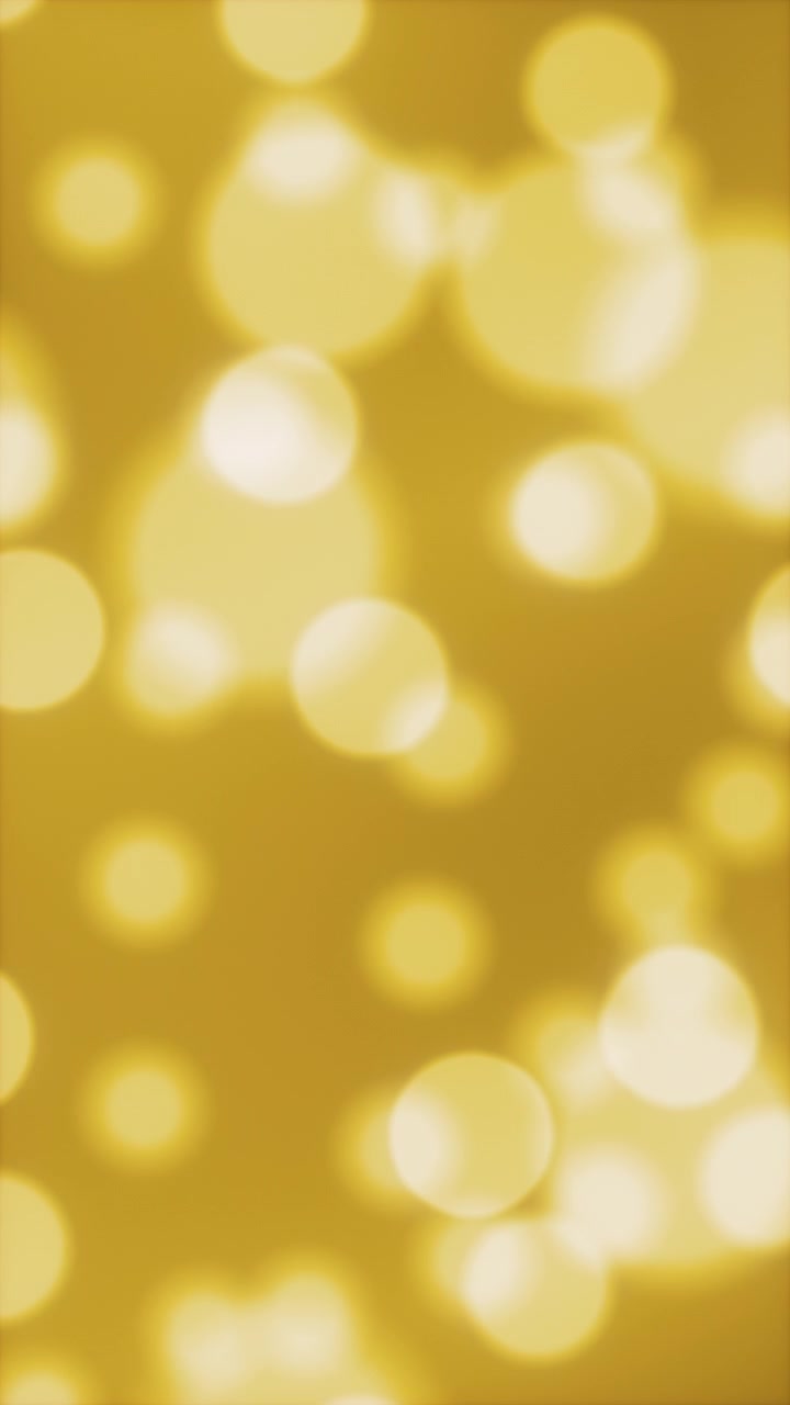 Perfekt uendelig vertikal 9:16-loop af store gyldne bokeh-cirkler på en rig mørkeguld baggrund. Ideel festlig baggrund til mobilapps, TikTok, Reels, luksuriøse vertikale introer og elegante sociale medier.