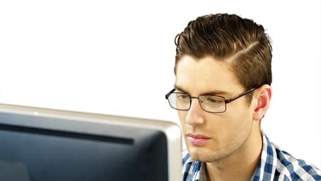 man working on desktop