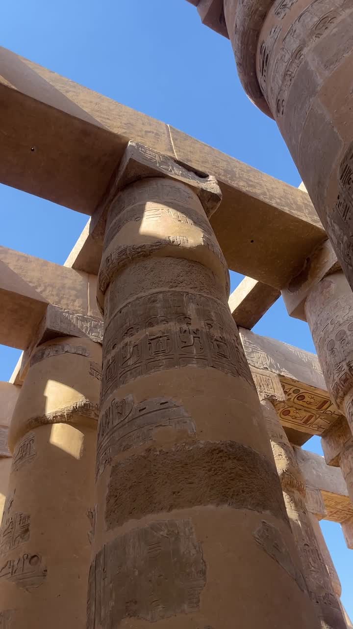 A view of ancient temples ,Arc shot, low angle shot