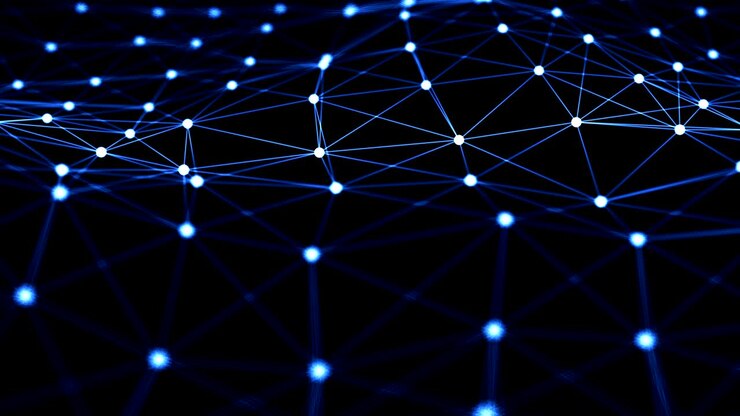 Sfondo astratto con rete di neuroni
