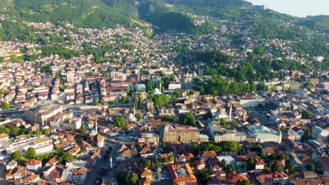 4k aerial footage of sarajevo, the capital of bosnia and herzegovina. this drone video captures the city’s unique blend of ottoman and austro-hungarian architecture