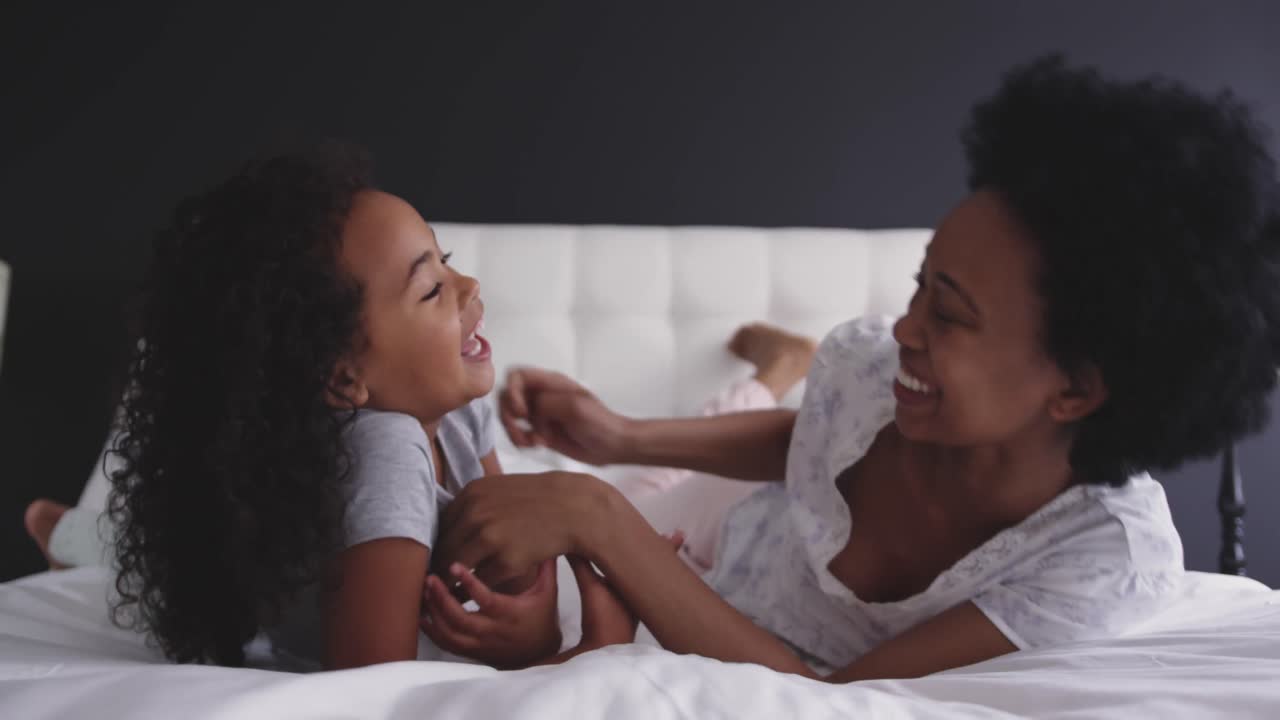 Family spending time at home together