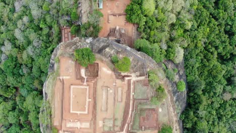 top drone shot of sight sigiriya in sri lanka