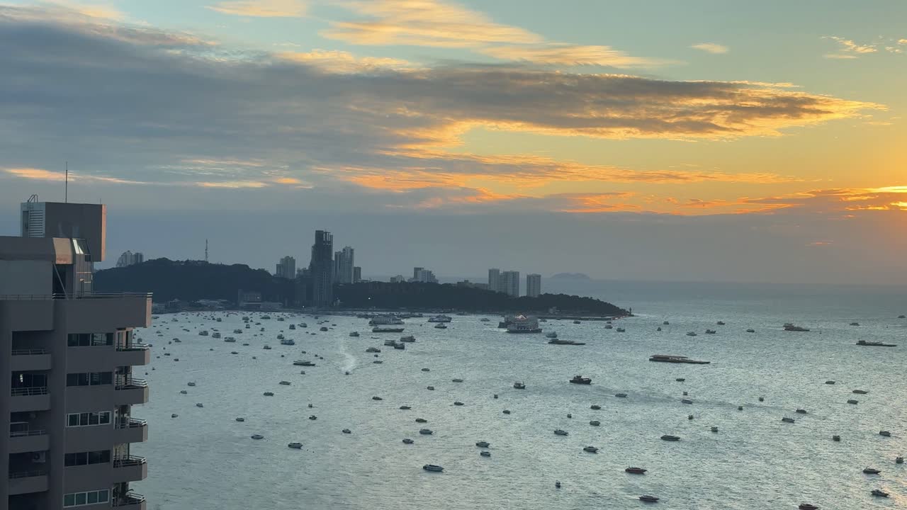 Pattaya golden hour skyline Gulf of Thailand viewpoint Southeast Asia