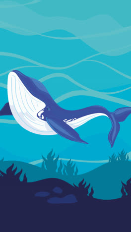 an animation of a world ocean day poster with a whale