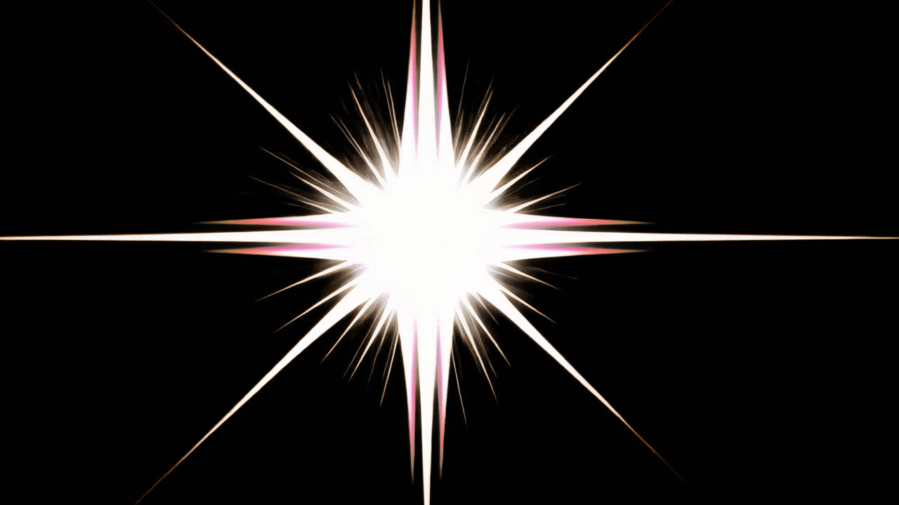 Bright starburst animated overlay, transparent 4K video, alpha channel, ProRes 4444