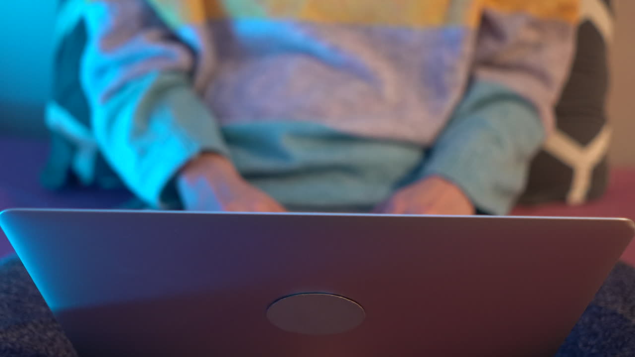 consultar en línea y escribir en la computadora por la noche