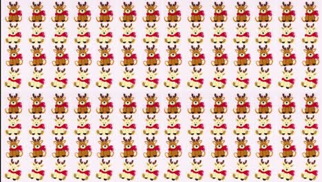 fondo completo con renos de navidad en movimiento. stop motion