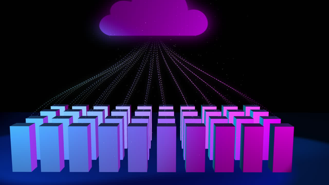 red de nube de la ciudad de neón