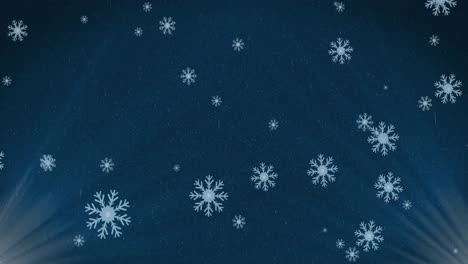 animación de la nieve de navidad cayendo y la luz brillante