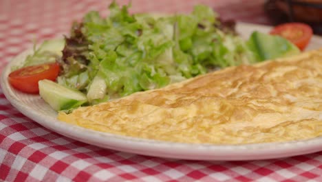 omelette and salad