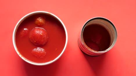 canned tomato soup in bowl